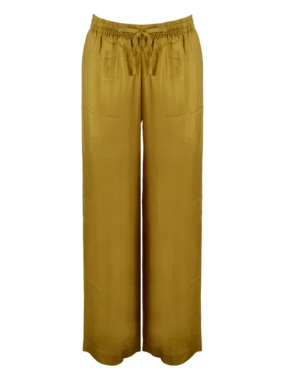 The Rose Ibiza Silk Trousers In Yellow