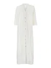 THE ROSE IBIZA WHITE LONG DRESS WITH BUTTONS IN SILK WOMAN