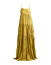 The Rose Ibiza Woman Maxi Dress Lime Green Size L Silk In Yellow