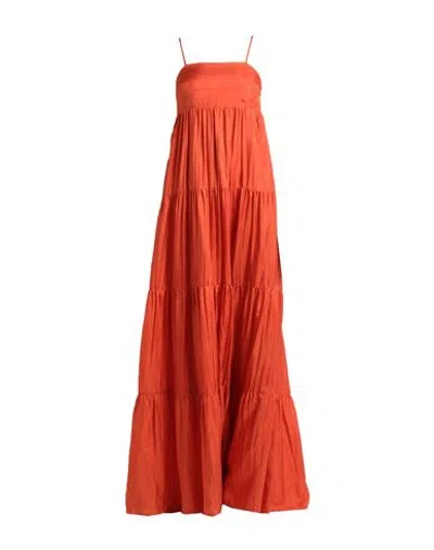 The Rose Ibiza Woman Maxi Dress Orange Size S Silk
