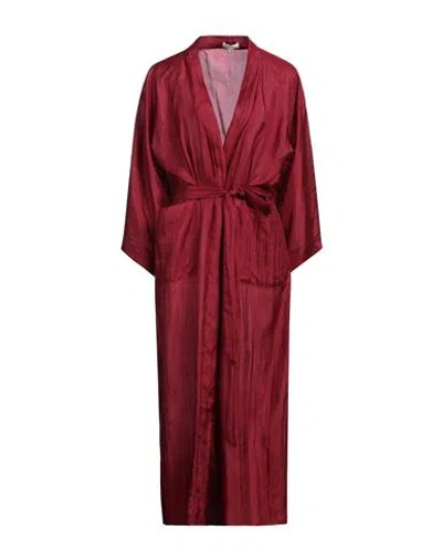 The Rose Ibiza Woman Overcoat & Trench Coat Burgundy Size S Silk In Red