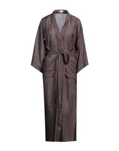 The Rose Ibiza Woman Overcoat & Trench Coat Taupe Size M Silk In Grey