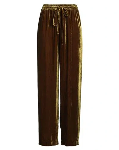 The Rose Ibiza Woman Pants Khaki Size Xl Silk In Brown