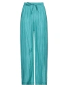 The Rose Ibiza Woman Pants Turquoise Size L Silk In Blue