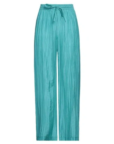 The Rose Ibiza Woman Pants Turquoise Size L Silk In Blue