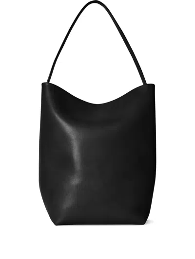 The Row Park Slouchy Leather Tote Bag In 黑色