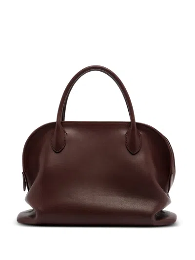 The Row 12 Agnes Leather Tote Bag In Brown