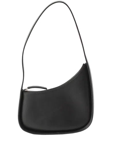 Pre-owned The Row 2000-2026 Leather Half Moon Shoulder Bag In Black