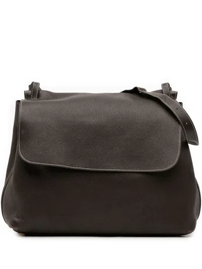 Pre-owned The Row 2000-2026 Leather Shoulder Bag In Brown