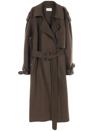 Pre-owned The Row 2000s Cashmere Coat In 褐色