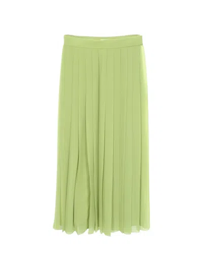 Pre-owned The Row 2000s Pleated Midi Skirt In Green