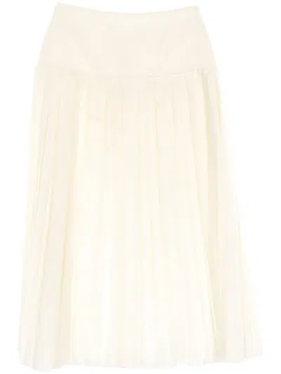Pre-owned The Row 2000s Pleated Skirt In 白色