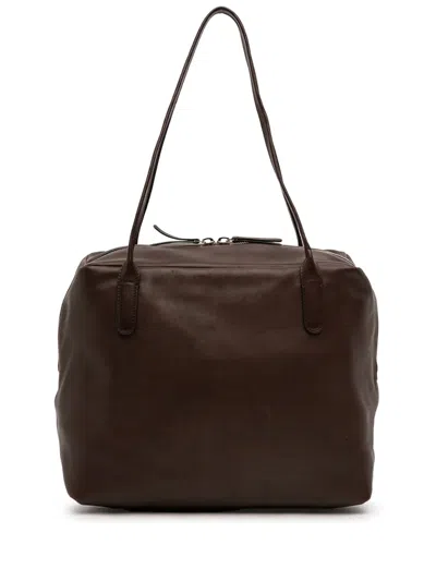 Pre-owned The Row 2010-2026 Leather Henri Tote Bag In Brown