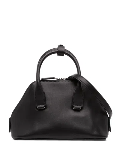 Pre-owned The Row 2010-2026 Mini Calfskin Devon Saddle Satchel In ブラック
