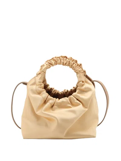 Pre-owned The Row 2010-2026 Satin Leather Double Circle Satchel In Gold