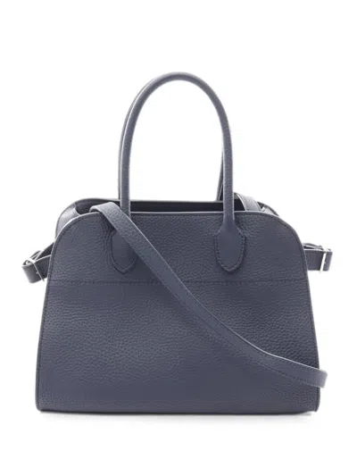 Pre-owned The Row 2010s Soft Margaux 10 Two-way Leather Handbag In Blue