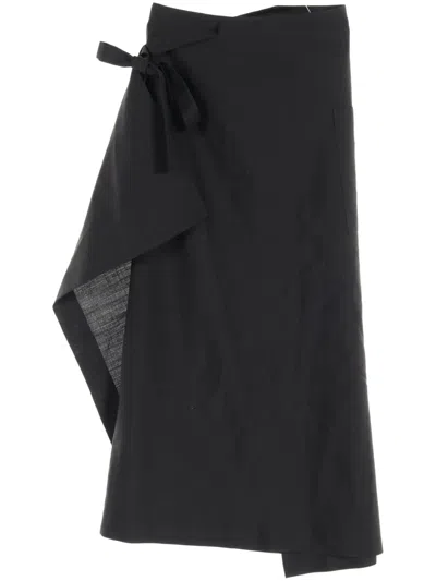 Pre-owned The Row 2010s Wrap Skirt In 黑色