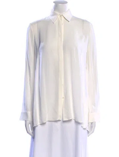 Pre-owned The Row 2015 Silk Button-up Top In Neutral