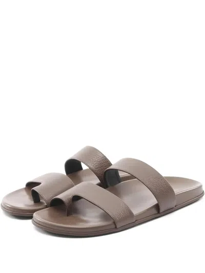 Pre-owned The Row 2020s Leather Thong Sandals In Brown