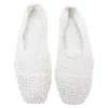 The Row 2024 Ballet Crochet Fabric Trimmed Flat Shoes In White