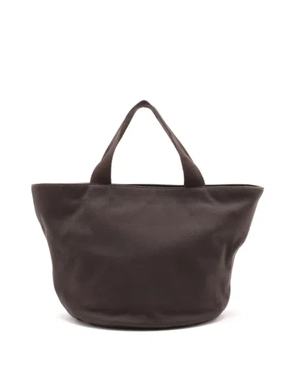 Pre-owned The Row 2024 Canvas Sisal Tote Bag In Brown