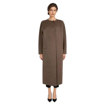 Pre-owned The Row 2024 Prisheella Collarless Cashmere Coat Brown Xs