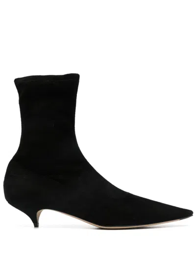 The Row 35mm Uxor Suede Ankle Boots In Black