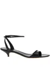 The Row Black Vika Ankle Strap Kitten Heeled Sandals