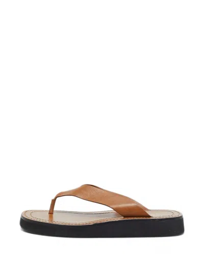 Pre-owned The Row 38 Ginza Thong Sandals In Brown