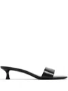 The Row Black Combo Kitten Heeled Sandals In Black