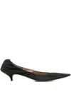 The Row Black Liisa Kitten Heels In Black