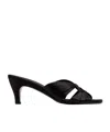 The Row Soft Knot 65 Satin Mules In Black