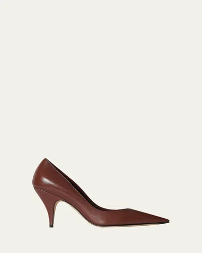 The Row 80mm Liisa Leather Pumps In Brown