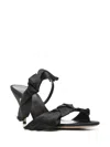 The Row Vika Knotted Satin Sandals In Schwarz