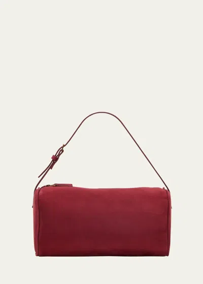 The Row 90's Small Shoulder Bag In Nubuck Leather In Red