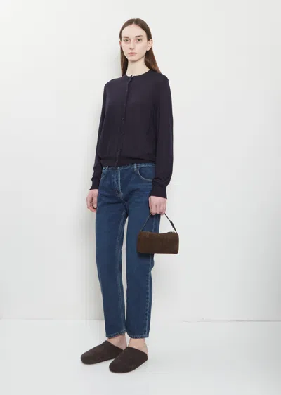 The Row 90's Suede Bag In Brown