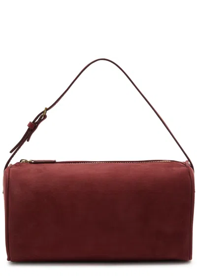The Row 90's Suede Top Handle Bag In Burgundy