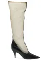 The Row 90mm Mesh Knee-high Boots - Women's - Calf Leather/polyurethane/calf Leatherrubberpolyurethane In Black