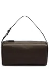 The Row 90s Leather Top Handle Bag In Khaki