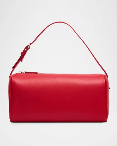 The Row 90s Top-handle Bag In Silk Leather In Burgundy