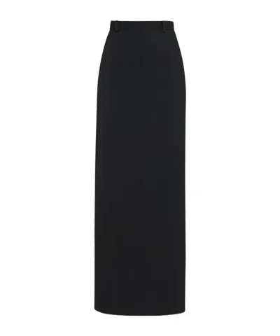 The Row A-line Wool Skirt In Black