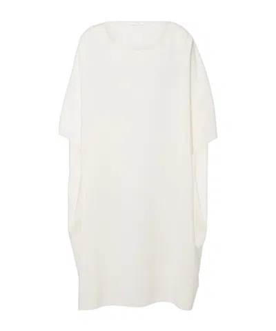 The Row Abasi Oversized Wool And Silk Midi Dress In Neutral