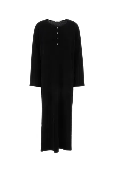 The Row Cotton Latoya Dress Long Sleeves Midi In Black