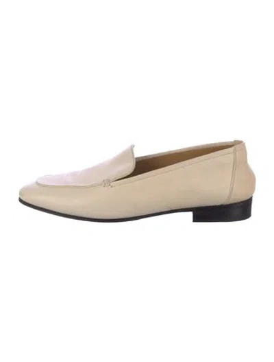Pre-owned The Row Adam Leather Loafers In Neutral