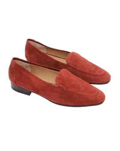 The Row Adam Loafer In Dark Vermillion Suede In Pink