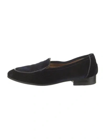 Pre-owned The Row Adam Velvet Loafers In Blue