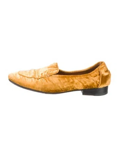 Pre-owned The Row Adam Velvet Loafers In Gold