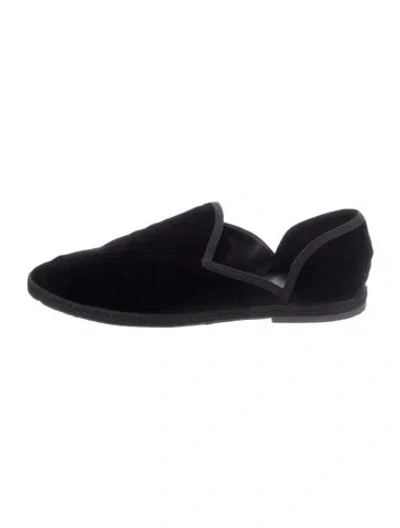 Pre-owned The Row Adam Velvet Mules In Black
