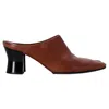 The Row Adela Heeled Mules In Brown Leather In Brown