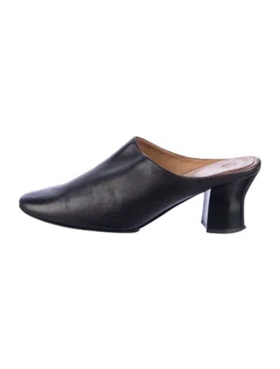 Pre-owned The Row Adela Leather Mules In Black